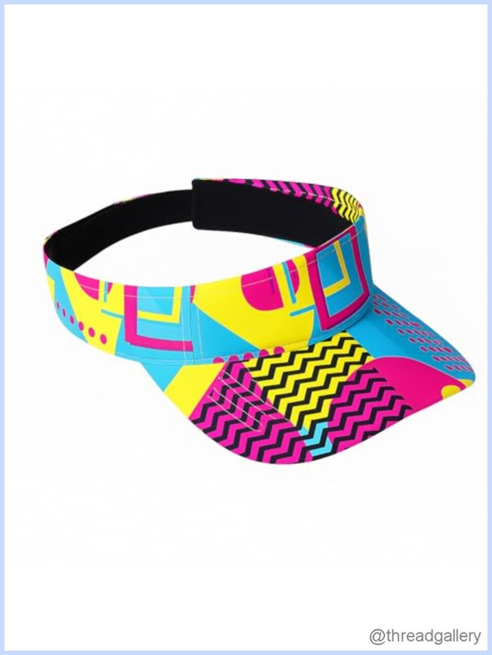 80s Neon Sports Visor Retro Adjustable Nylon Cap Golf Tennis